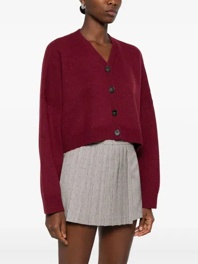 Maje Cropped Cardigan In Red