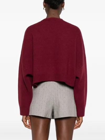 Maje Cropped Cardigan In Red