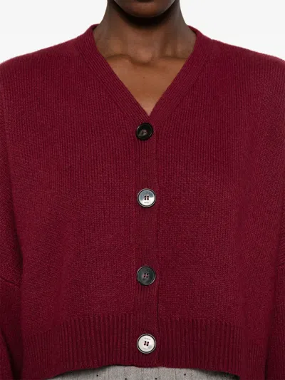 Maje Cropped Cardigan In Red