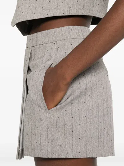 Maje Pinstriped Skorts In Gray