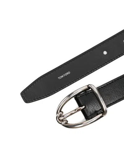 Tom Ford Leather Belt In Black