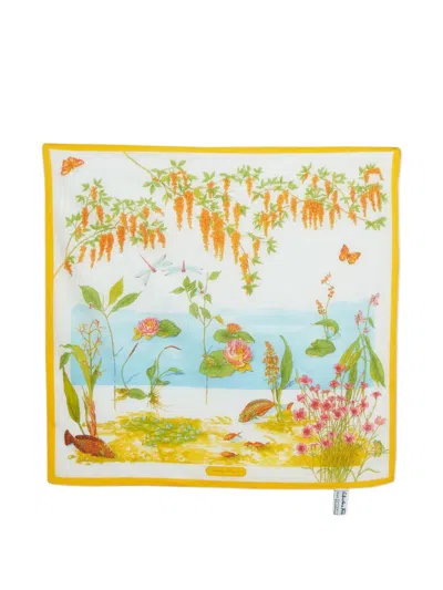 Pre-owned Ferragamo Printed Handkerchief In Neutral