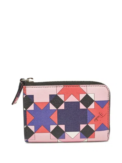 Pre-owned Pucci Geometric-print Wallet In Pink