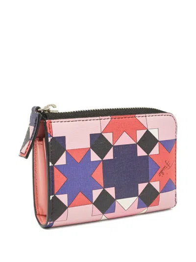 Pre-owned Pucci Geometric-print Wallet In Pink