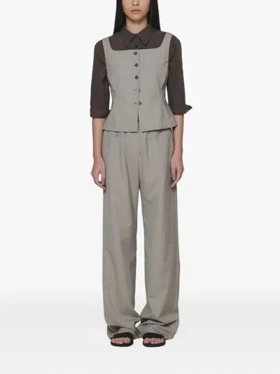 Amomento Elastic-waistband Trousers In Neutral