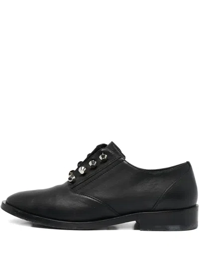 Pre-owned Balenciaga Leather Studded Oxfords Shoes In Black