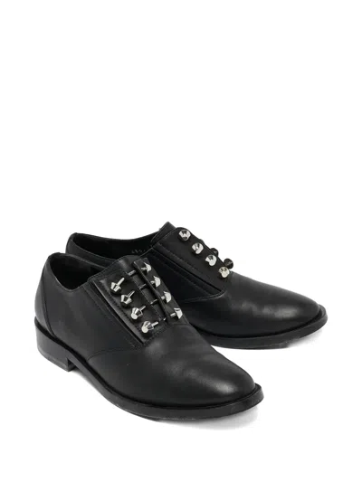 Pre-owned Balenciaga Leather Studded Oxfords Shoes In Black