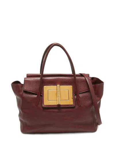 Pre-owned Tom Ford Leather Tote Bag In Red