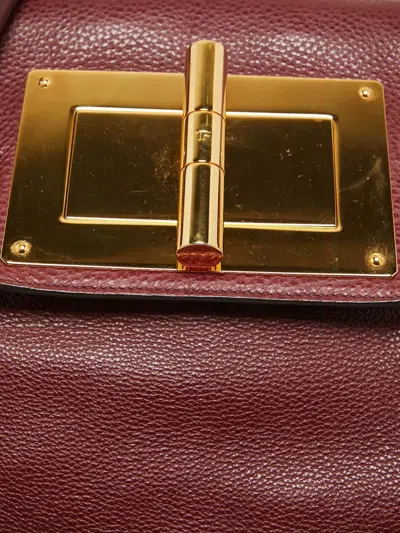 Pre-owned Tom Ford Leather Tote Bag In Red