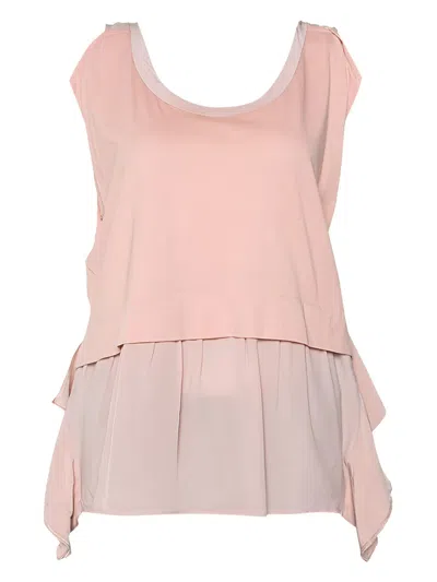 Pre-owned Miu Miu Layered Sleeveless Top In Pink
