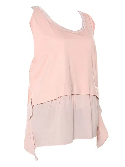 Pre-owned Miu Miu Layered Sleeveless Top In Pink