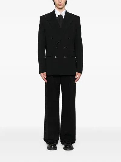 Balmain Collar Contrast Long Sleeves Shirt In Black