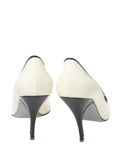 Pre-owned D&g 110mm Peep-toe Pumps In White