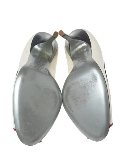 Pre-owned D&g 110mm Peep-toe Pumps In White