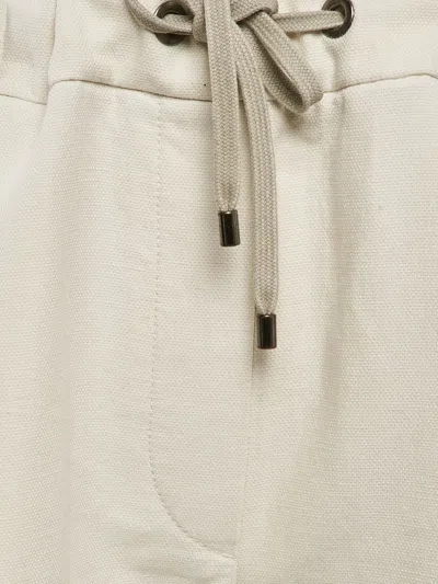 Pre-owned Brunello Cucinelli Vintage Drawstring-waist Shorts In Neutral