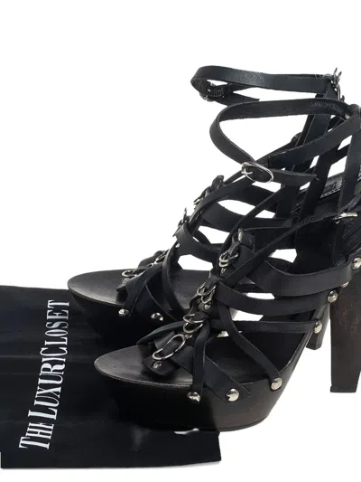 Pre-owned Etro Leather Platform Sandals