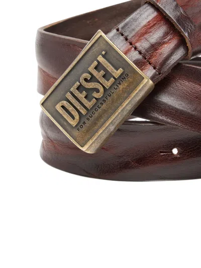 Diesel B-metal Belt In Brown