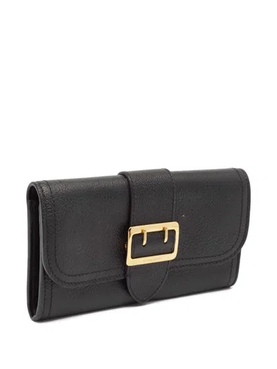 Pre-owned Burberry 2024 Buckled Wallet In Black