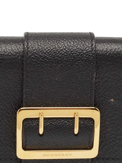 Pre-owned Burberry 2024 Buckled Wallet In Black