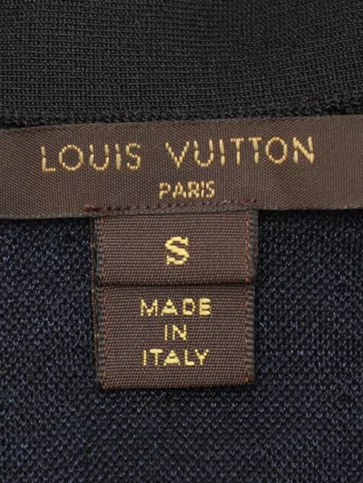 Pre-owned Louis Vuitton Textured Silk Cardigan In Blue