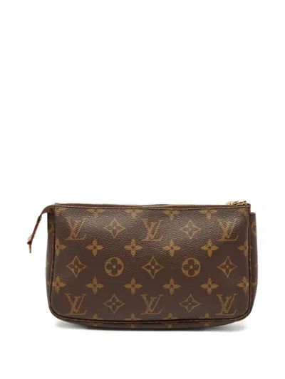 Pre-owned Louis Vuitton Monogram Zip Pouch In Brown