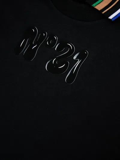 N°21 Polo-collar Sweatshirt In Black