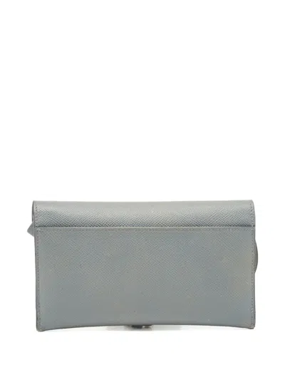 Pre-owned Dior Saddle Pouch Clutch Bag In Gray