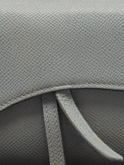 Pre-owned Dior Saddle Pouch Clutch Bag In Gray
