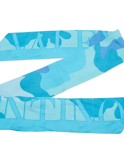 Pre-owned Valentino Garavani Camouflage-print Silk Bandeau
