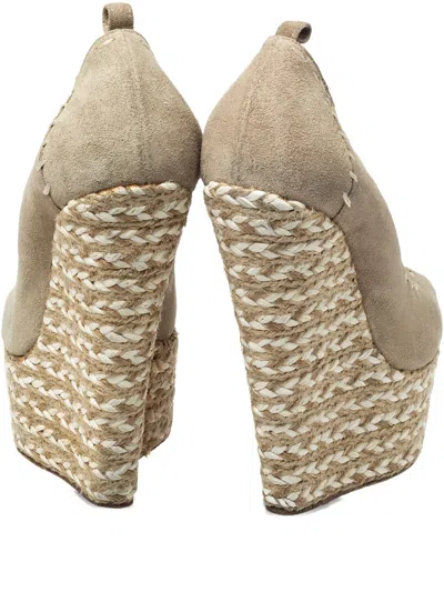 Pre-owned Giuseppe Zanotti Espadrille Wedge Sandals In Neutral