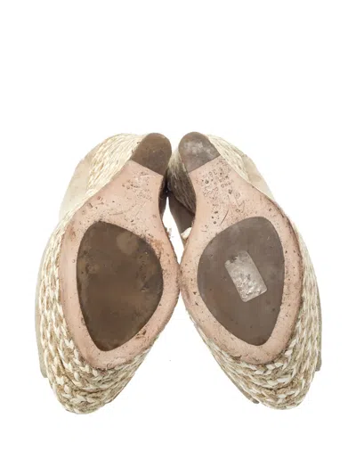 Pre-owned Giuseppe Zanotti Espadrille Wedge Sandals In Neutral