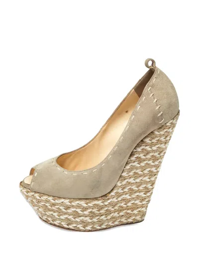 Pre-owned Giuseppe Zanotti Espadrille Wedge Sandals In Neutral