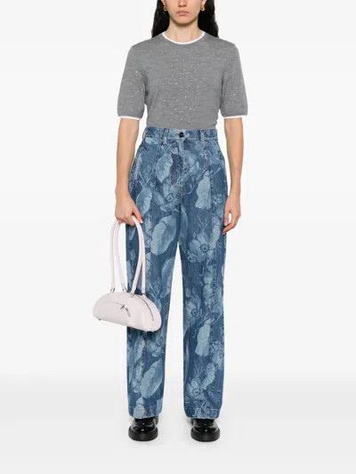 Maje Embellished-wool Short-sleeve Sweater In Gray