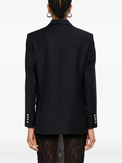 Maje Double-breasted Gold-button Blazer In Black