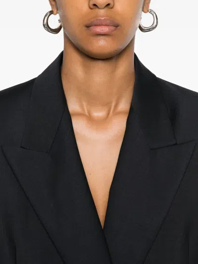 Maje Double-breasted Gold-button Blazer In Black