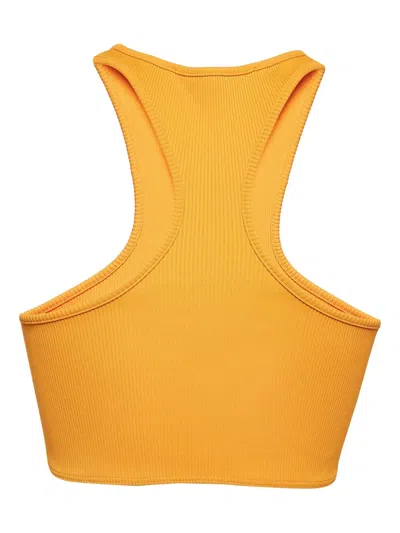 Pre-owned Off-white Ribbed Racerback Tank Top In Yellow