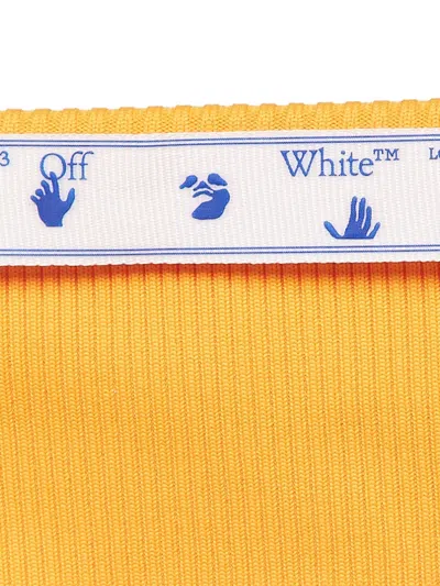 Pre-owned Off-white Ribbed Racerback Tank Top In Yellow