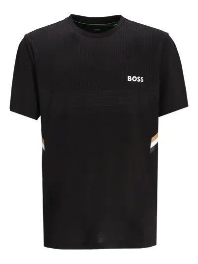 Hugo Boss Active Slim-fit T-shirt With Moisture Management In Black