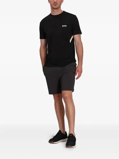 Hugo Boss Active Slim-fit T-shirt With Moisture Management In Black