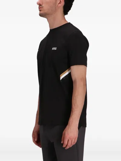 Hugo Boss Active Slim-fit T-shirt With Moisture Management In Black