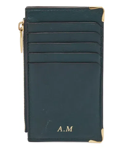 Pre-owned Cartier Leather Card Holder In Green