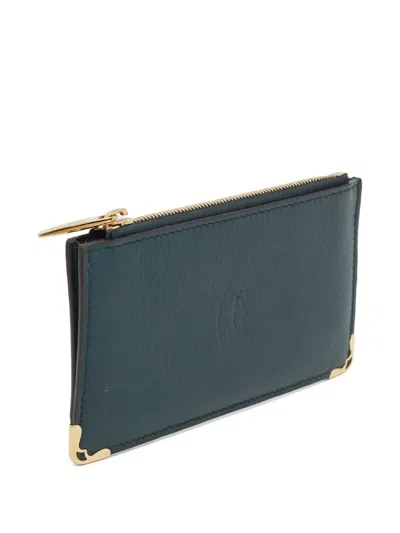 Pre-owned Cartier Leather Card Holder In Green