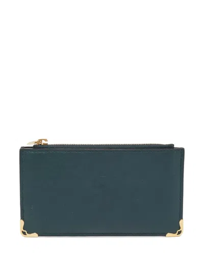 Pre-owned Cartier Leather Card Holder In Green