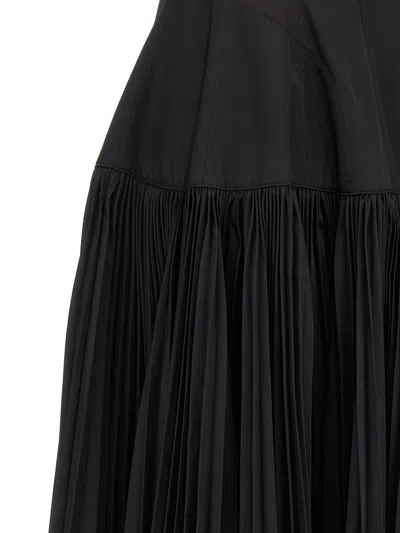 Giovanni Bedin Long Dress With Wide Pleated Skirt In Black