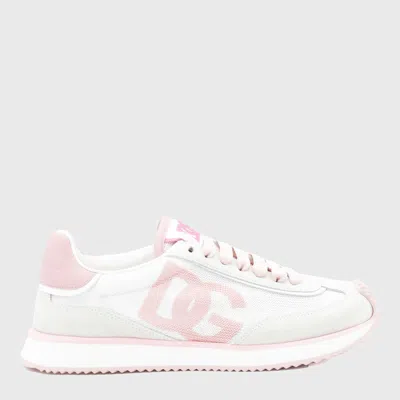 Dolce & Gabbana Mixed-material Dg Cushion Sneakers In Gray
