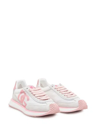 Dolce & Gabbana Mixed-material Dg Cushion Sneakers In Gray