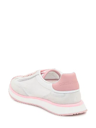 Dolce & Gabbana Mixed-material Dg Cushion Sneakers In Gray