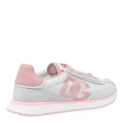 Dolce & Gabbana Mixed-material Dg Cushion Sneakers In Gray