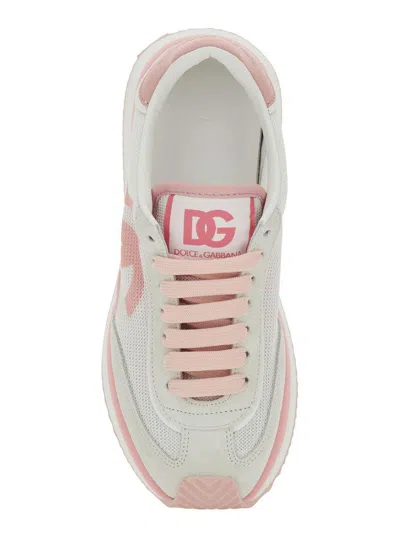 Dolce & Gabbana Mixed-material Dg Cushion Sneakers In Gray