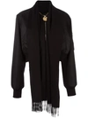 GIVENCHY GIVENCHY SCARF LAPEL BOMBER JACKET - BLACK,16I101013511748505